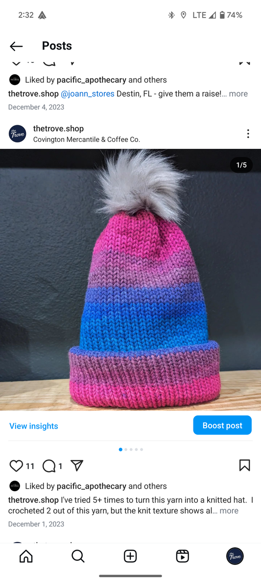 Adult Basic Pom Beanie (Cool Tones)